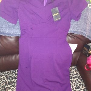 NWT Shein Miusol Puff Sleeve Purple Dress